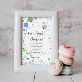 genderna "Sent Natt Diaper" visar babyskor Poster
