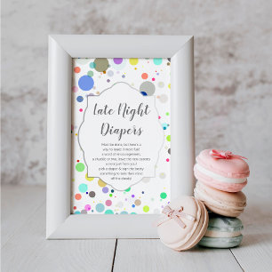 genderna "Sent Natt Diaper" visar babyskor Poster