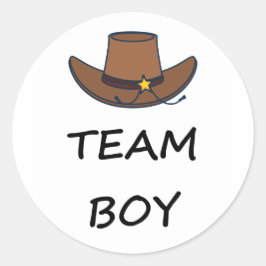 Genderna Team Boy Vote avslöjar party Runt Klistermärke