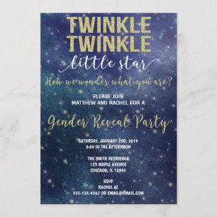 Genderna Twinkle Twinkle Little Star visar Inbjudningar