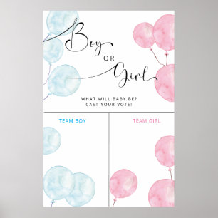 Genderna Vattenfärgblått och rosa visar omröstning Poster