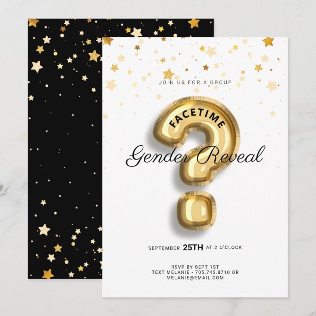 Genderna Visa babyvisningsprogram för Chattan onli Inbjudningar (Fram/baksida)