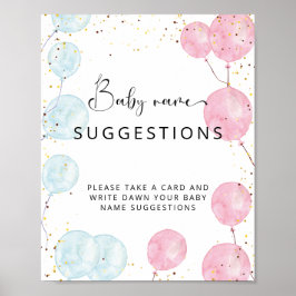 Genderna Visa förslag för baby Namn-förslag Poster