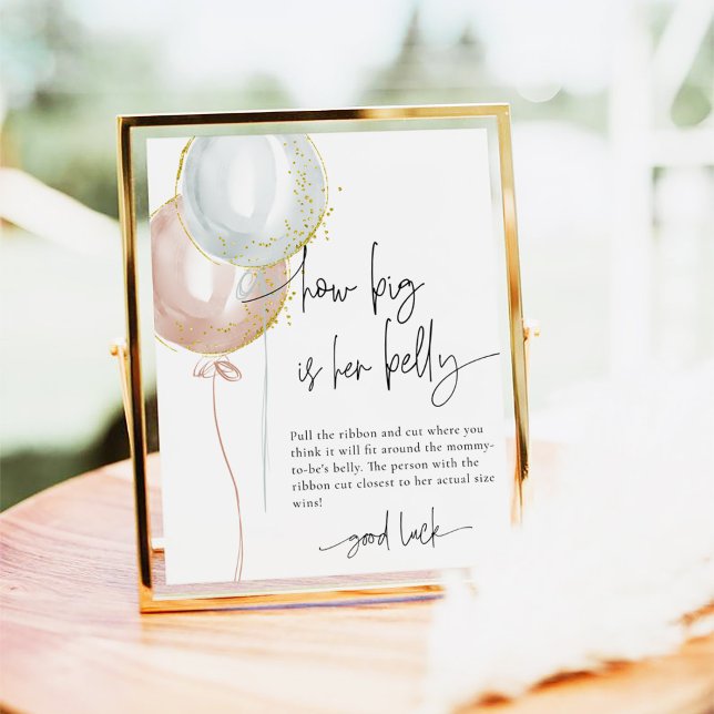 Genderna visar hur stort hennes Baby-spel är Poster (Skapare uppladdad)