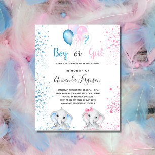 Genderna visar inbjudan till babyduschbudget flygblad