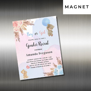 Genderna visar pampas teddy-inbjudningsmagnet
