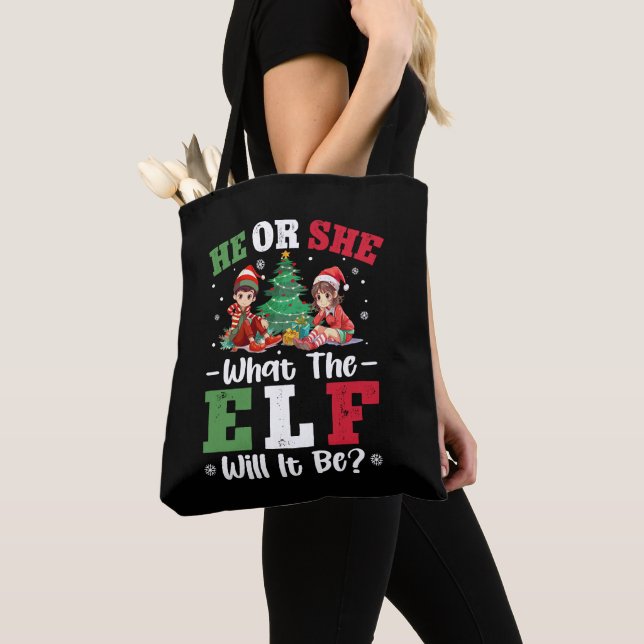 Genderna visar vad Elf kommer att bli Tygkasse (Närbild)