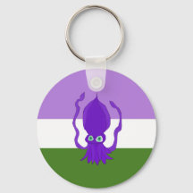 Genderquee-Pridet Squid Keychain