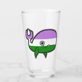 Genderqueer Angious but Proud Whale Tumbler Glaskopp