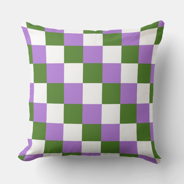 Genderqueer colors checkered pattern throw pillow kudde (Framsida)