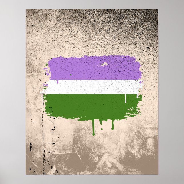 GENDERQUEER FLAGGA DRIPPING POSTER (Framsidan)