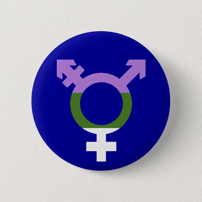 Genderqueer Flagga Trans Symbol Knapp (Framsida)