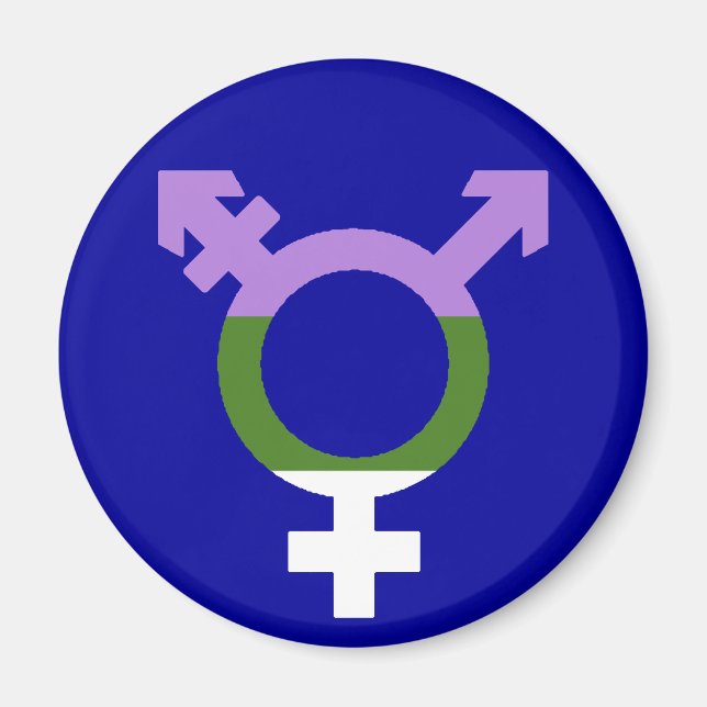 Genderqueer Flagga Trans Symbol Magnet (Framsidan)