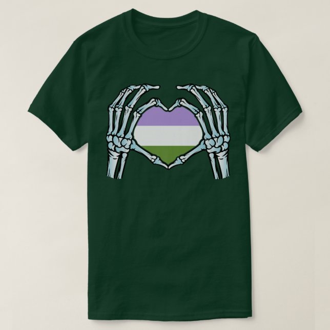 Genderqueer  Gay Skeleton  Nonbinary Gender  T Shirt (Design framsida)