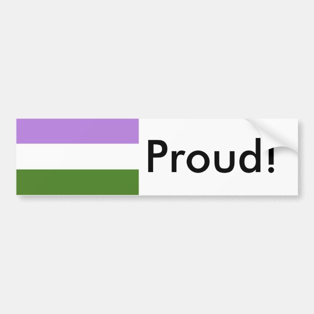 GenderQueer GenderFluid Pride Flagga Bildekal (Framsidan)