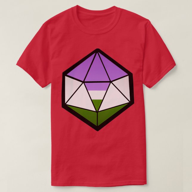 Genderqueer-Pride D20 T Shirt (Design framsida)