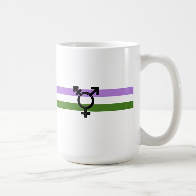 Genderqueer Pride Flagga Kaffemugg (Höger)