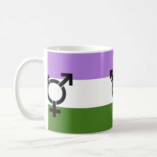 Genderqueer Pride Flagga Kaffemugg (Vänster)