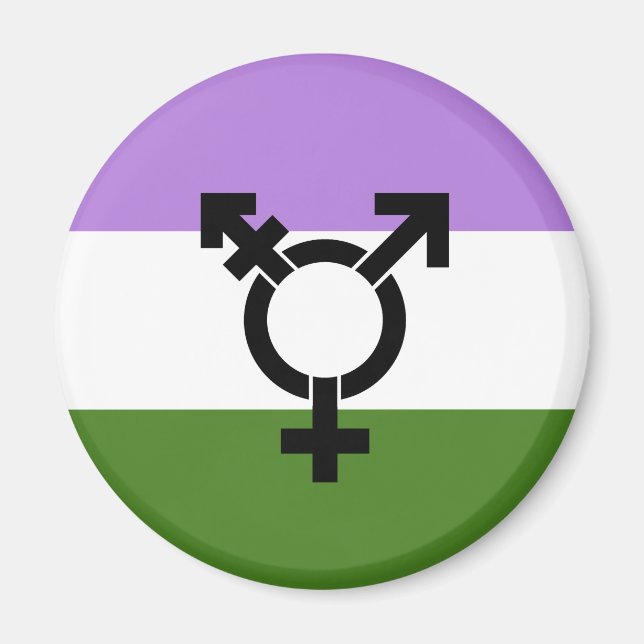 Genderqueer Pride Flagga Magnet (Framsidan)