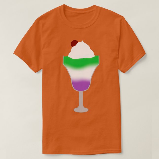 Genderqueer Pride Flagga Parfait T Shirt (Design framsida)