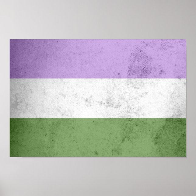 Genderqueer Pride Flagga Poster (Framsidan)