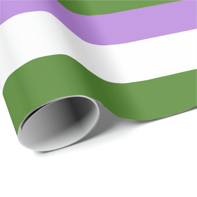 Genderqueer Pride Flagga Presentpapper (Rullad Hörn)
