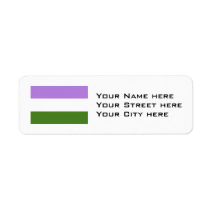 Genderqueer Pride Flagga Returadress Etikett