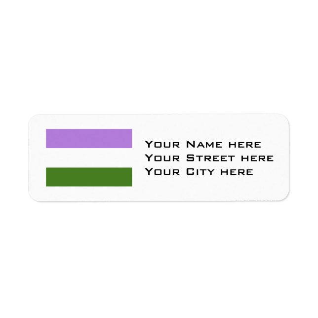 Genderqueer Pride Flagga Returadress Etikett (Framsidan)