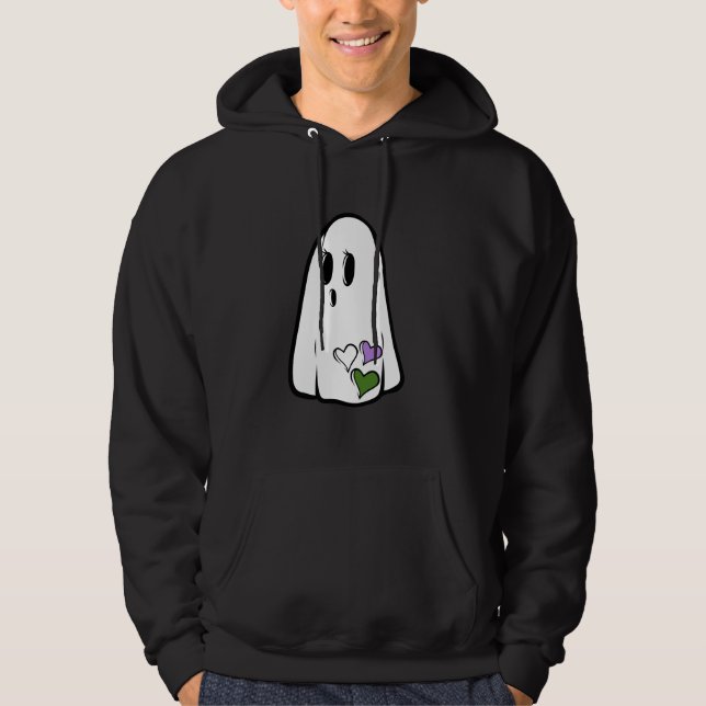 Genderqueer Pride Ghost Hoodie (Framsida)