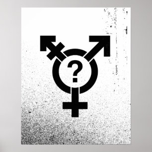 GENDERQUEER SYMBOL BLACK POSTER