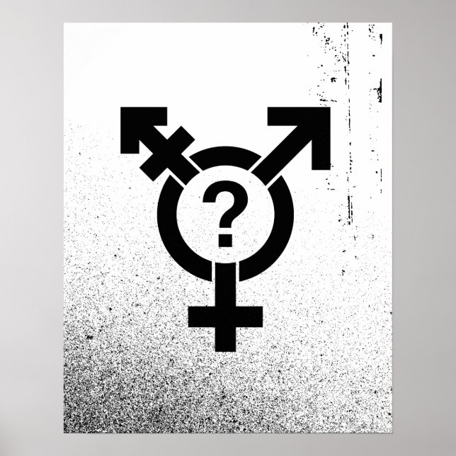 GENDERQUEER SYMBOL BLACK POSTER (Framsidan)