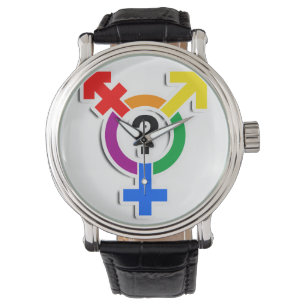 GENDERQUEER-SYMBOLREGNBÅGE 3D - .png Armbandsur