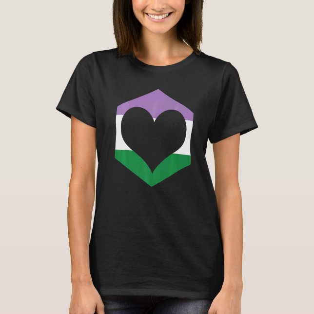 GenderquePride Heart Flagga T Shirt (Framsida)