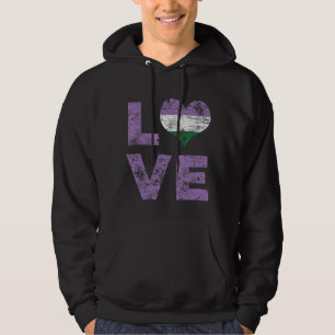 GenderquePride Kärlek Heart Vintage Flagga Hoodie