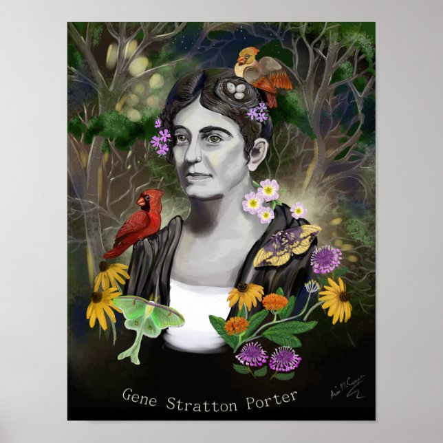 Gene Stratton Porter Porträtt Digital Painting Poster (Framsidan)