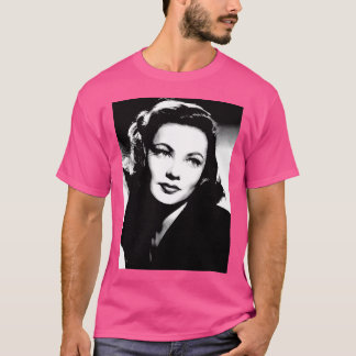 Gene Tierney Linocut in Black White T Shirt