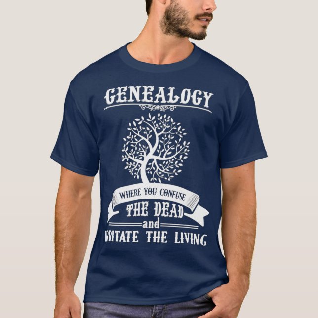 Genealogi där man blandar ihop döda och t shirt (Framsida)
