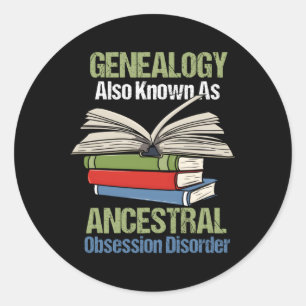 Genealogiskt aneki för Studenter som är Genealogis Runt Klistermärke