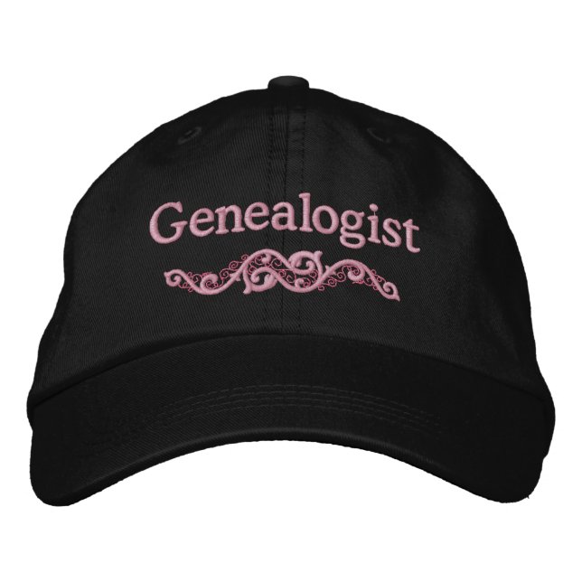 Genealogist-familjens historia broderade Hat Broderad Keps (Framsida)