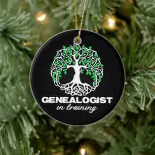 Genealogist i Träd-stift vid utbildning Julgransprydnad Keramik