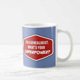 Genealogist Superpower Anpassningsbar Blue Mugg
