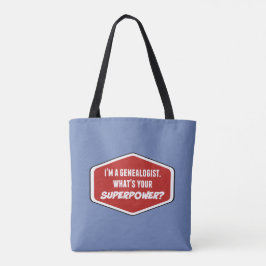 Genealogist Superpower Anpassningsbar Blue Tote Ba Tygkasse