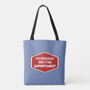 Genealogist Superpower Anpassningsbar Blue Tote Ba Tygkasse
