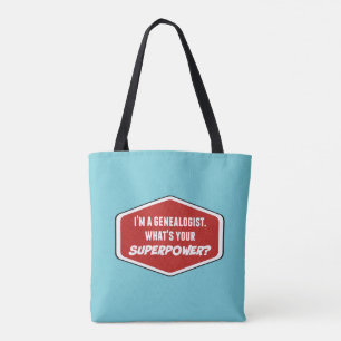 Genealogist Superpower Anpassningsbar Blue Tote Ba Tygkasse