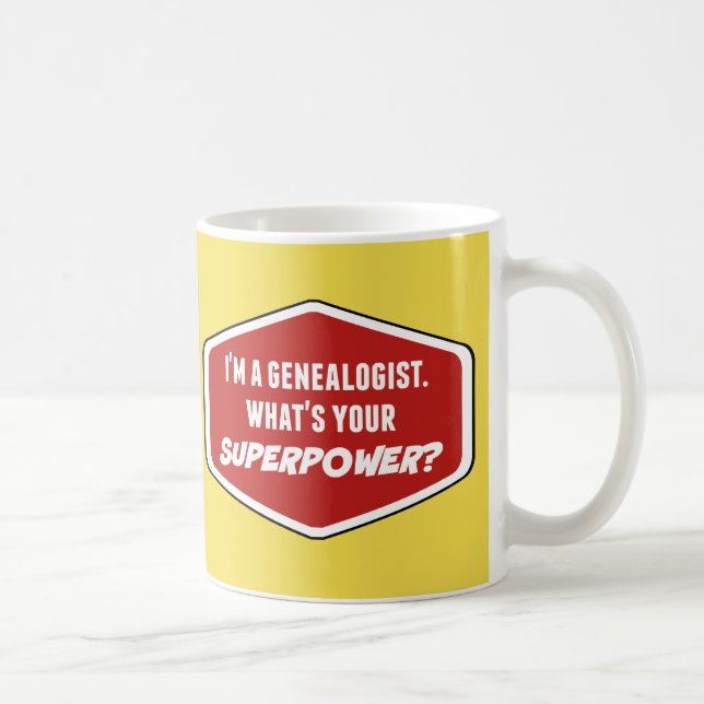 Genealogist Superpower Anpassningsbar Gult Mugg (Höger)
