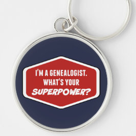 Genealogist superpower Keychain Rund Silverfärgad Nyckelring