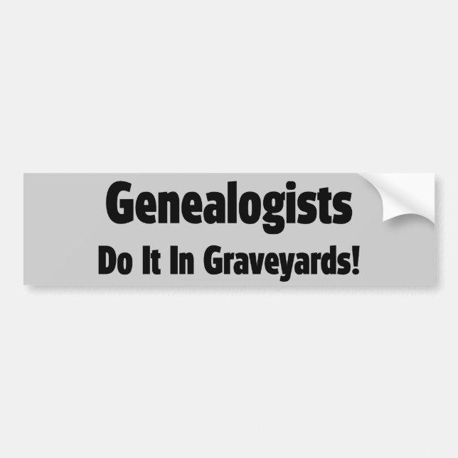 Genealogister gör det på Graveyards Bildekal (Framsidan)