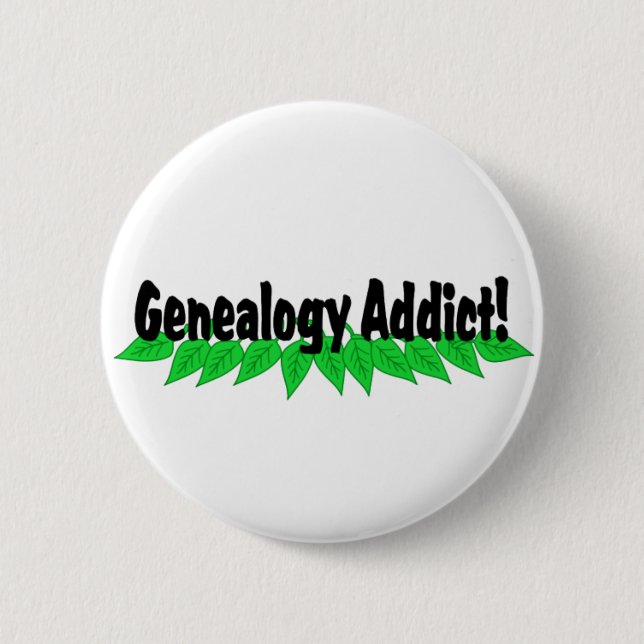 Genealogy Addict Button Badge Knapp (Framsida)