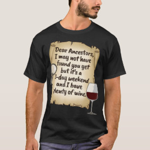 Genealogy Ancestry Ancestor Family Träd Vin Shirt T
