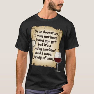 Genealogy Ancestry Ancestor Family Träd Vin Shirt T